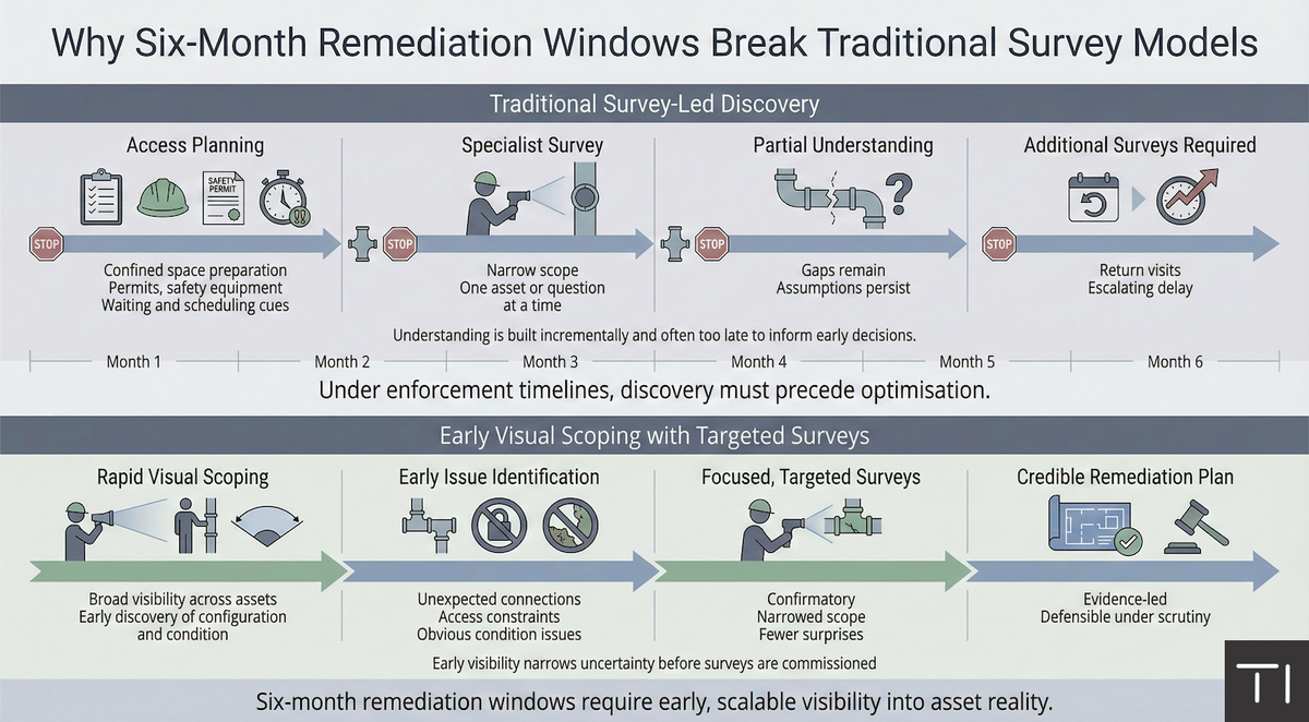 Why Six-Month Remediation Windows Break Traditional Survey Models
