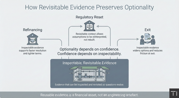 Revisitable Evidence Preserves Optionality